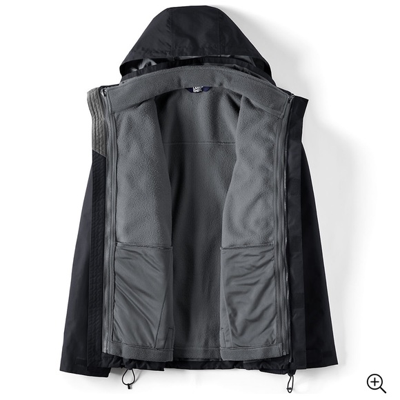 NWT 🧥 LANDS END ALL SEASON BLACK WATERPROOF WINDPROOF LINED HOODED COAT Men’s L - Picture 2 of 7